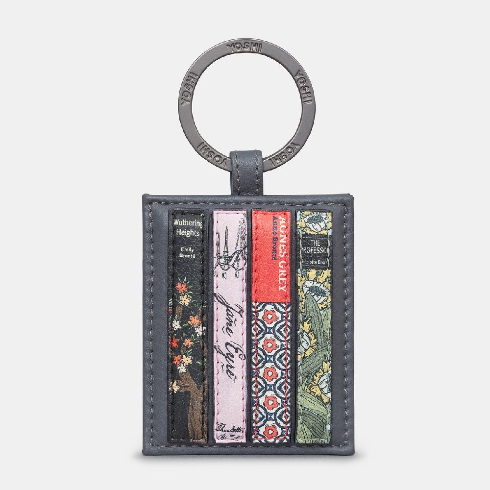 Yoshi Bronte Bookworm Grey Leather Keyring