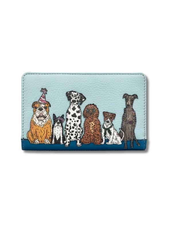 Yoshi Party Dogs Zip Around Leather Purse