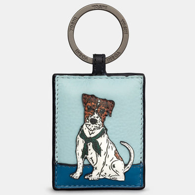 Yoshi Terrier Party Dogs Leather Keyring