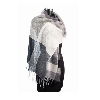 York Scarves Linen Mix Summer Dark Olive Scarf