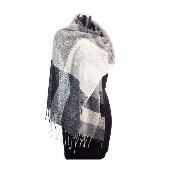 York Scarves Linen Mix Summer Dark Olive Scarf