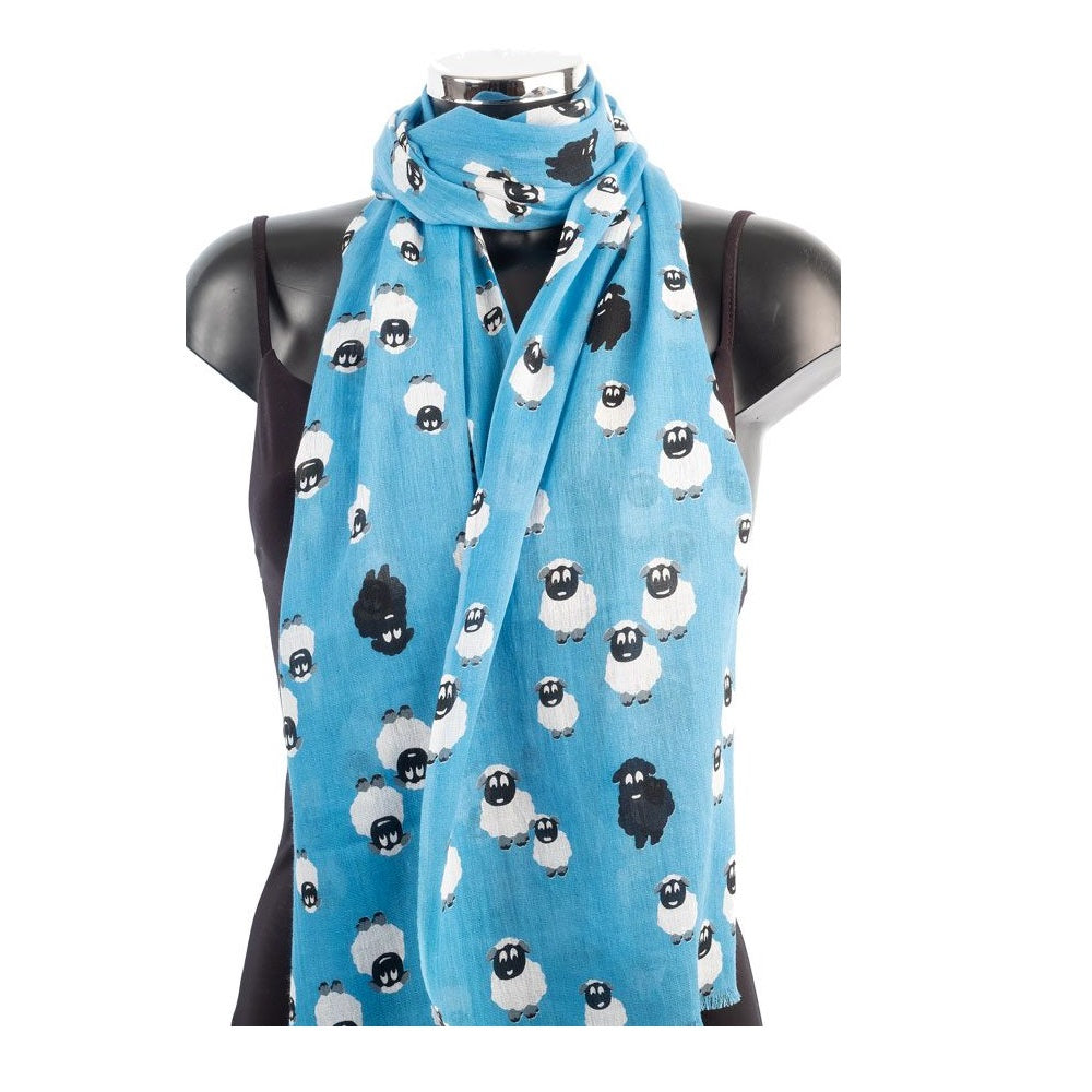 York Scarves Yorkshire Sheep Scarf Soft Blue