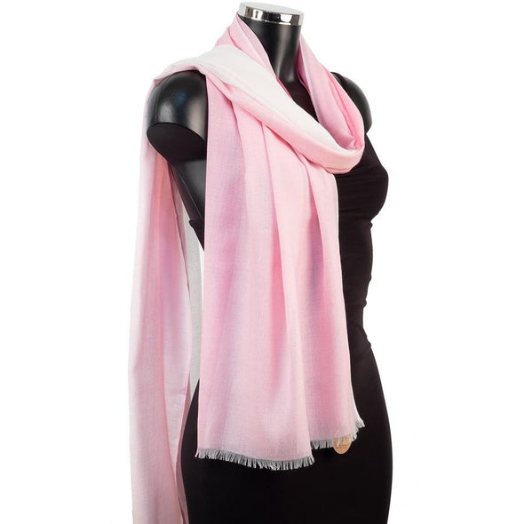 York Scarves - Two Tone Cotton Mix Shawl In Pink