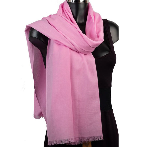 York Scarves - Organic Cotton Plain Shawl In Pink