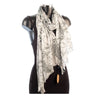 York Scarves Large Owl Print Scarf Silver